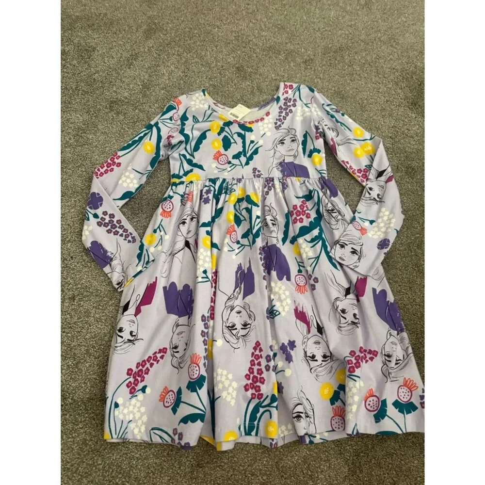 Hanna Andersson Frozen II Anna Floral Twirl Dress Sz 130cm